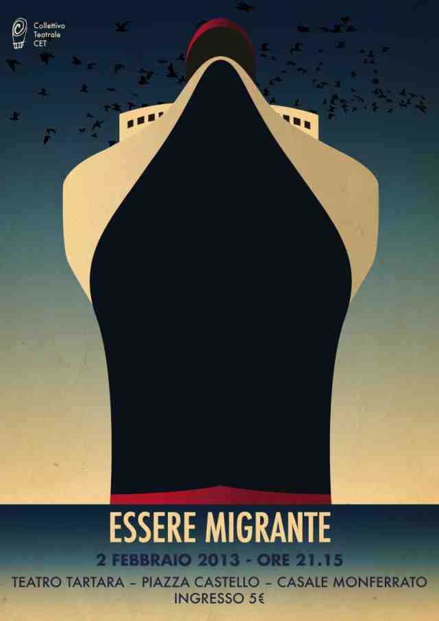 Locandina Essere Migrante Locandina spettacolo Essere migrante